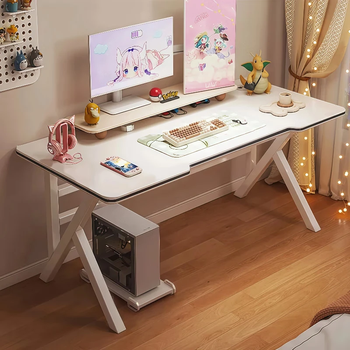 Jingcai computer desk desktop desk study table e-sports game table office training table jdz18 e-sports white 80*60cm