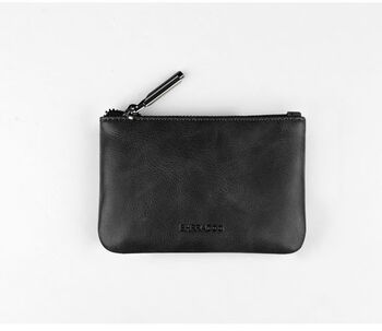 Coin purse women's men's genuine leather small 2024 new short mini simple coin bag card holder coin bag black