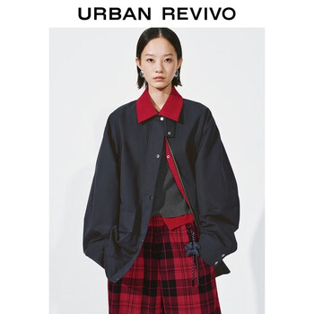 Ur2026 spring new women's trendy retro contrast color lapel multi-pocket jacket uyv160016