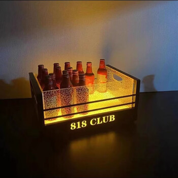 Fantasy bar luminous ice bucket beer basket champagne bucket luminous ice pattern wine frame anti-fall high quality ice bucket 3 24 count