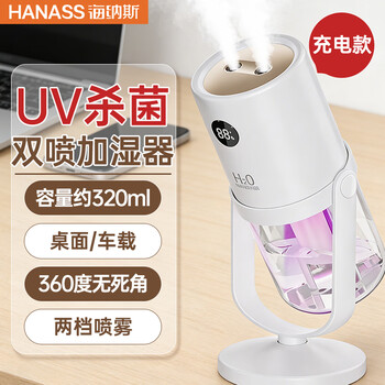 Hanass desktop humidifier small light sound humidification add water usb charging portable car humidification wt35