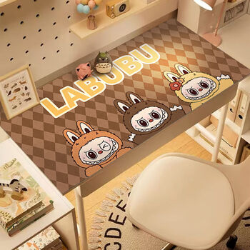 Fantasy desk mat cartoon cute desk mat leather washable waterproof cuttable computer desk mat labubu a1 leather desk mat 90x180cm