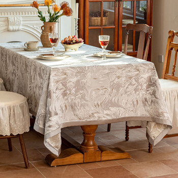 Fantasy chenille jacquard tablecloth to cover up ugliness, light luxury and high-end feeling. new high-end rectangular living room coffee table tablecloth. bamboo fog jungle high-grade gray. customized size. contact customer service.