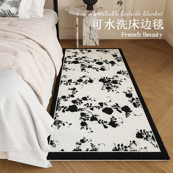 Fantasy retro carpet, bedroom bedside blanket, imitation cashmere bedside mat, high-end living room, thickened sound insulation, k vannet cream 100x160cm