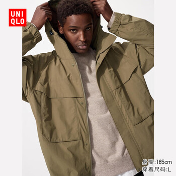Uniqlo men's and women's windproof hooded jacket/jacket outdoor casual 25 autumn and winter new style 478231 34 camel l