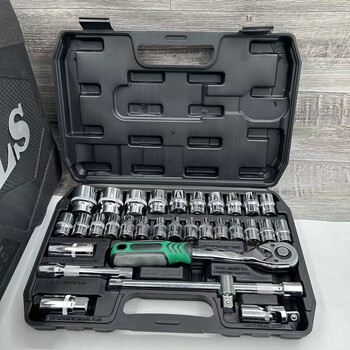 Yusenyi 32-piece set 72 teeth dafei tool set combination socket quick ratchet wrench car repair socket dafei socket depuda 1/2 dafei 32-piece set 72 teeth three colors