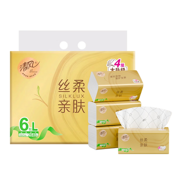 Qingfeng (app) tissue paper, gold silk soft 4-layer 110 tissue paper * 6 pack l size, facial tissue tissue, toilet paper towel, napkin