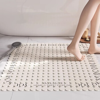 Fantasy square shower room children's bath suction cup mat bathroom non-slip floor mat hollow bathroom waterproof foot mat simple text hollow suction cup mat 50x50cm two-piece set save 5 yuan