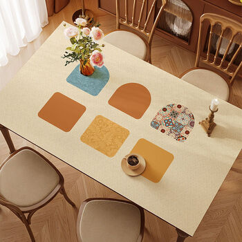 Fantasy table mat, no-wash tablecloth, coffee table mat, table mat, blue fantasy 90cmx180cm, waterproof, oil-proof and easy to take care of