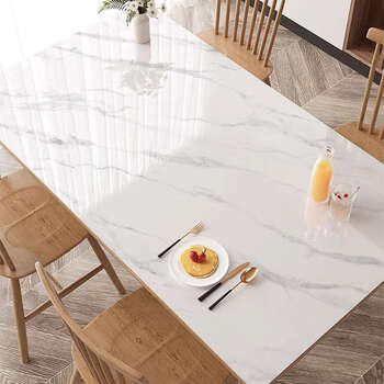Fantasy tablecloth, no-wash insulated dining table mat and coffee table mat, floating marble upgraded and thickened version 90x120cm