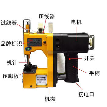 Zhong zhang gui feiren brand gk9500 plug-in portable electric portable high-speed sealing machine woven bag bag sewing machine dual battery machine model