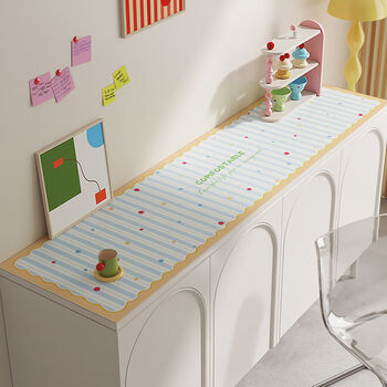 Fantasy entrance cabinet table mat sideboard no-wash tablecloth tv cabinet protective mat bubble butter pebbled leather 30x120cm safe and environmentally friendly, non-toxic and odorless