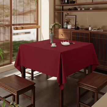 Self-admiration new chinese style eight immortals table square tablecloth tea room zen waterproof tablecloth square coffee table fabric solid color tablecloth ziqi red tablecloth 75*75cm