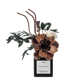 Shantou lincun retro black bottle dried flower fireless aromatherapy household rattan indoor deodorization fresh air jasmine tea about 50ml