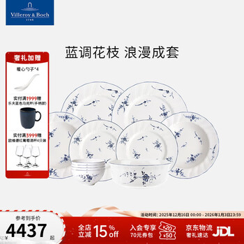 Villeroy&boch national collection classic luxembourg series imported fine porcelain bowls and plates glazed multi-person dining tableware for 4 people 11 heads