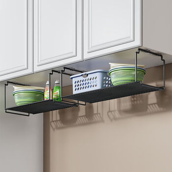 Fantasy kitchen wall cabinet under the storage rack in the kitchen cabinet inverted shelf suspended paper towel holder vegetable basin washbasin stand black size combination
