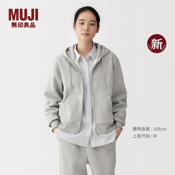 Muji women's tightly woven zip shirt women's sweater jacket women's 26th spring new arrival bb2vta6 gray s (155/80a)