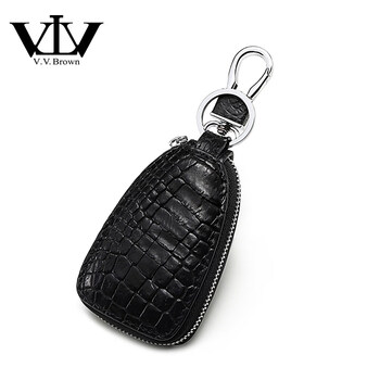 V.v.brown same style car key bag crocodile leather business new universal car key bag counter black a customized model