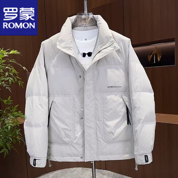Romon stand collar short down jacket men's 2025 winter korean style casual warm versatile thickened simple work jacket off-white romon genuine 2xl 150-165 jin