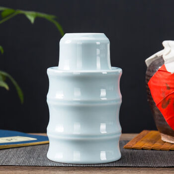 Yong huan hot wine warmer wine cup white wine wind-heated wine set set yellow wine warmer 150ml pure sky blue 3 pieces