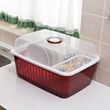 Fantasy kitchen bowl rack bowl rack cold bowl drying rack bowl chopsticks tableware storage bowl cupboard with lid extra large thickened burgundy lid