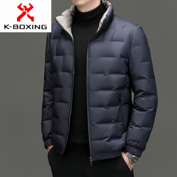 Kbxng jinba down jacket men's short 2025 winter thickened warm down jacket windproof casual jacket winter cold protection black m 170