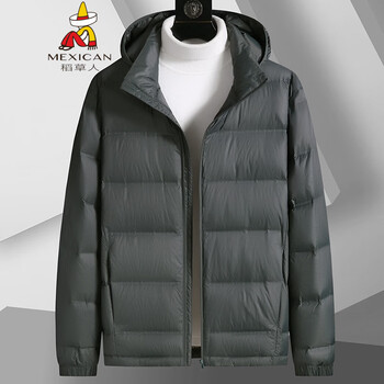 Scarecrow fat brother 2025 autumn and winter plus size plus size men's down jacket large fat man loose hooded jacket dark green xl