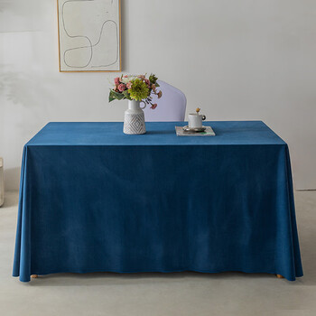 Fantasy tablecloth conference room rectangular tablecloth gray office tablecloth event sign-in table cover royal blue thickened velvet 120x160cm