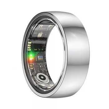 He jiagong smart ring heart rate blood pressure blood oxygen sleep monitoring sports pedometer waterproof remote care friend ring silver #7 inner diameter 17.3mm