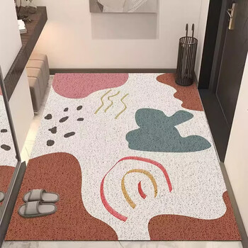 Fantasy nordic style entrance door mat, home entrance floor mat, wire ring, door-free, scraping mud and soil foot mats, can be cut, holding chela to hold wine 100x100cm, scraping mud and soil