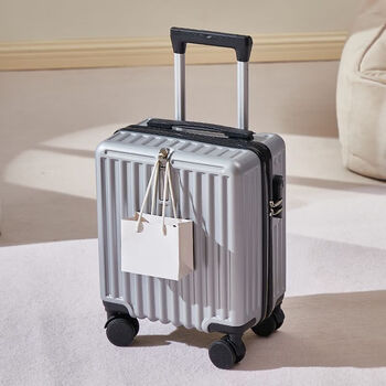 Ye yu 14-inch suitcase small 20 30 40 spring and autumn/western airlines boarding case extra thick portable 13-inch free check-in 211 temperament silver spring airlines free checked 14-inch - standard lining 2-section pull rod