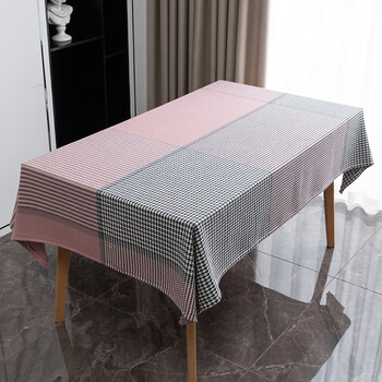 He jiagong nordic tablecloth fabric houndstooth tablecloth home simple square table coffee table cloth tablecloth rectangular houndstooth red-tablecloth 90*140cm
