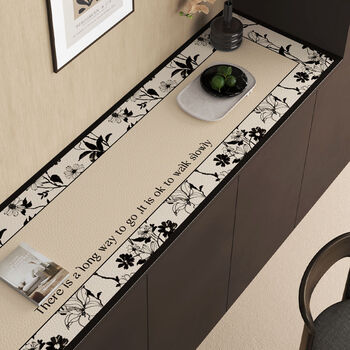 Fantasy entrance cabinet sideboard table mat long tv cabinet mat shoe cabinet disposable tablecloth mat lingying pebbled leather 35x240cm