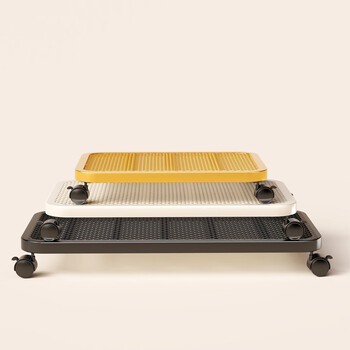 Yisijia mobile pallet iron wheel load-bearing refrigerator fish tank flower pot bracket universal wheel base roller pulley base rectangular black 60*30 with net