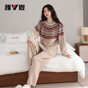 Yalu 2026 half-velvet pajamas for women in autumn and winter, super hot new style cartoon dachshund plus velvet and thickened, can be worn outside home clothes -148001 warm velvet locks in temperature and says goodbye to the cold xl 130-160 pounds