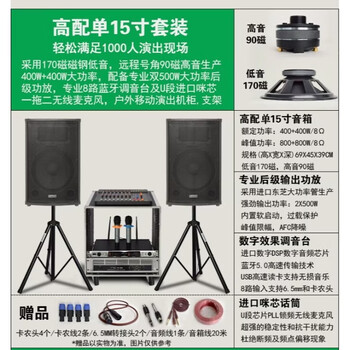 Ytfy voice of berlin performance audio set single 15-inch high-power household karaoke outdoor square stage wedding host hifi speaker high-end single 15-inch set