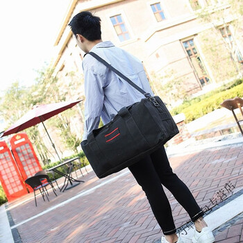 Ye yu tool bag wear-resistant canvas handbag extra large capacity travel bag luggage bag extra large thick canvas work bag black large