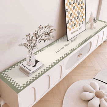 Yusen yisuoheng high-end table mat tv cabinet tablecloth sideboard shoe cabinet wine cabinet entrance mat tabletop protective mat green cotton anti-scratch and mark 40 80cm free cutting