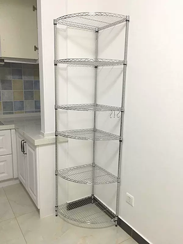 Yusenyi kitchen corner rack floor-standing multi-layer triangular corner pot rack household corner fan-shaped basin rack storage rack corner rack length 30 width 30 height 603 layers