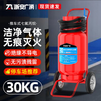 Portable heptafluoropropane fire extinguisher, clean gas environmentally friendly fire extinguishing cabinet, machine room, power distribution room, precision instrument, non-destructive fire extinguishing, factory direct delivery, trolley-type heptafluoropropane fire extinguisher 30kg