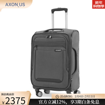 Samsonite suitcase men's and women's trolley suitcase 20-inch suitcase x-tralight large capacity expandable wear-resistant dark gray dark gray business casual soft-sided suitcase 20-inch solid color fashionable classic