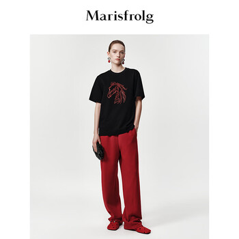 Marisfrolg marsfield pointillism totem 26 spring new zodiac horse rubber print black t-shirt black l