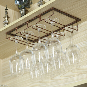 Tuojin japan imported quality light luxury wine glass rack hanging red wine glass rack upside down household red wine rack wine cabinet ornament high four slots (width 40cm*depth 22.5cm) bronze
