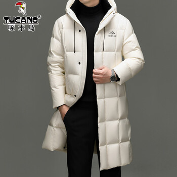 Woodpecker high filled down extreme cold down jacket men's long winter fashion casual white duck down bread jacket warm hooded jacket men rr-yr9917 white m 170/92a