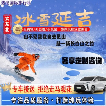 Family tour group of 2-12 people customized tour of changbai mountain in northeast yanji to the ice and snow kingdom/linhai snowfield/explore the beauty of changbai mountain multi-person group tour exclusive driver team travel agency 4 days and 3 nights customized tour consult customer service