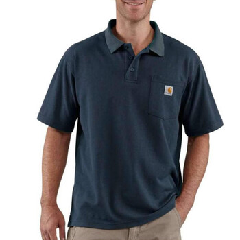 Carhartt k570 pocket lapel short-sleeved polo shirt work style t-shirt navy/navy (qualified product) s