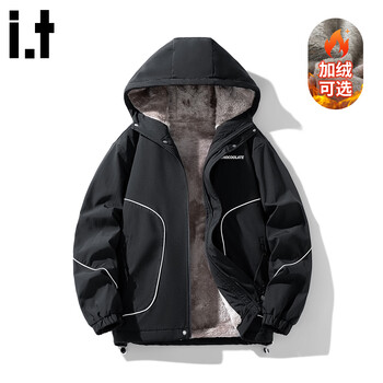 Chocoolate it american trendy brand hooded jacket men's autumn and winter velvet warm zodiac year red casual jacket black l recommended 120-140 pounds