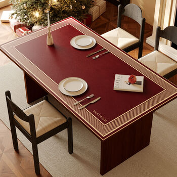 Fantasy anti-fouling silicon section red tablecloth dining table mat coffee table mat red rum 85x135cm