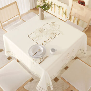 Fantasy square tablecloth waterproof, oil-proof, anti-scalding, no-wash lambskin tablecloth, rectangular tablecloth, square tablecloth, thickened, odorless, skin-friendly sheepskin dawn, 90x140cm, suitable for desktops around 50x100