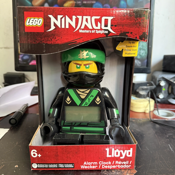 Genuine lego alarm clock watch batman superman phantom ninja spider-man white soldier children's toy doll green ninja alarm clock night light